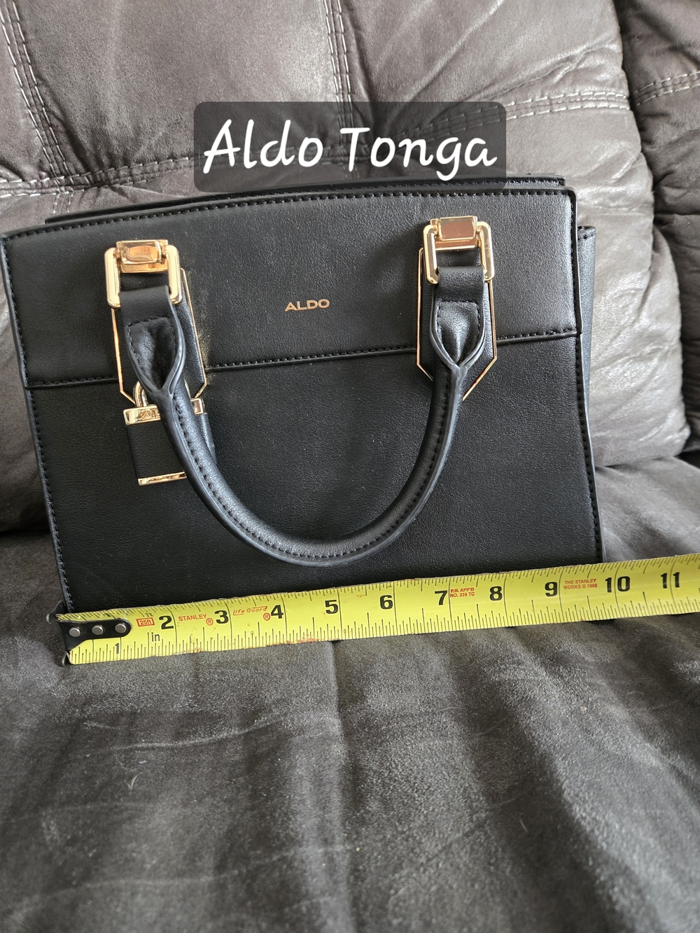 ALDO Black Satchel with Gold Hardware